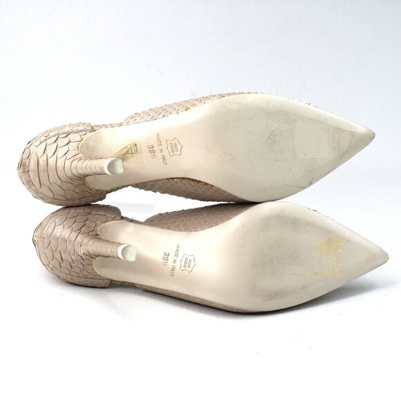 Haider Ackermann Sz 8.5 Gray D'orsay Real Snakeskin High Heel Pump Shoes Luxury - Picture 7 of 9